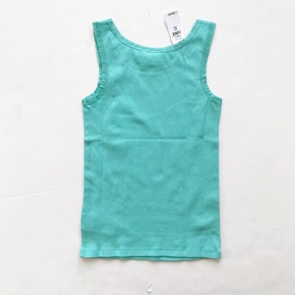 Gapkids NWT Aqua green lace hem tank S(6-7Y) - Picture 4 of 4
